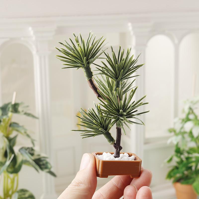 Bonsai Garden Plants - 1 Stück 1/12 Puppenhaus Simulierter Kiefernbaum